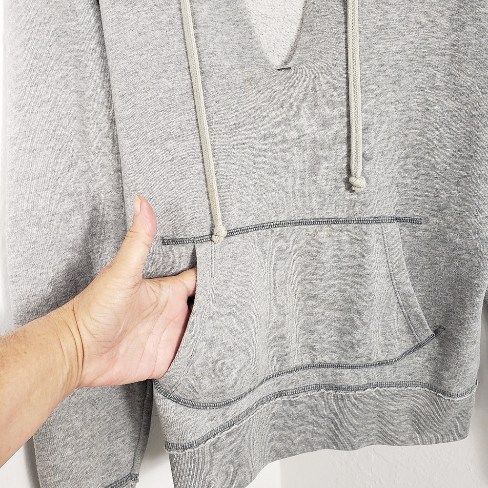 PINK Victoria Secret Gray Hoodie /Kangaroo Pockets Streetwear Grunge Vintage M - Picture 9 of 13